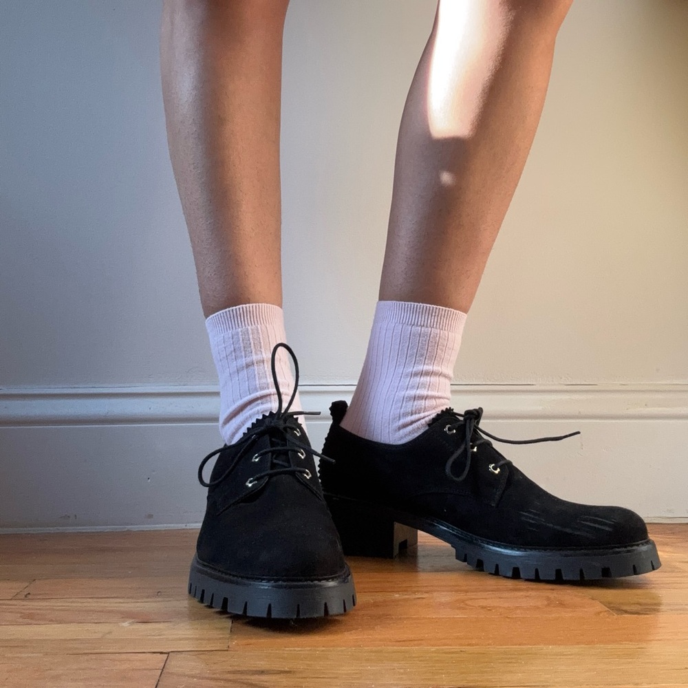 Maguire Black Suede Oxfords